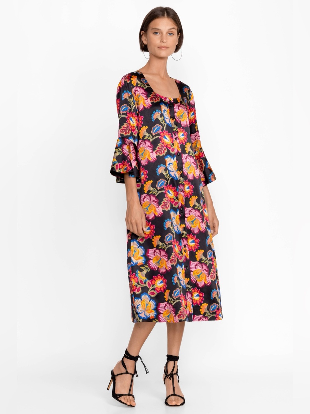 NWT JOHNNY WAS SIDONIA SILK BUTTON
FRONT DRESS size Large